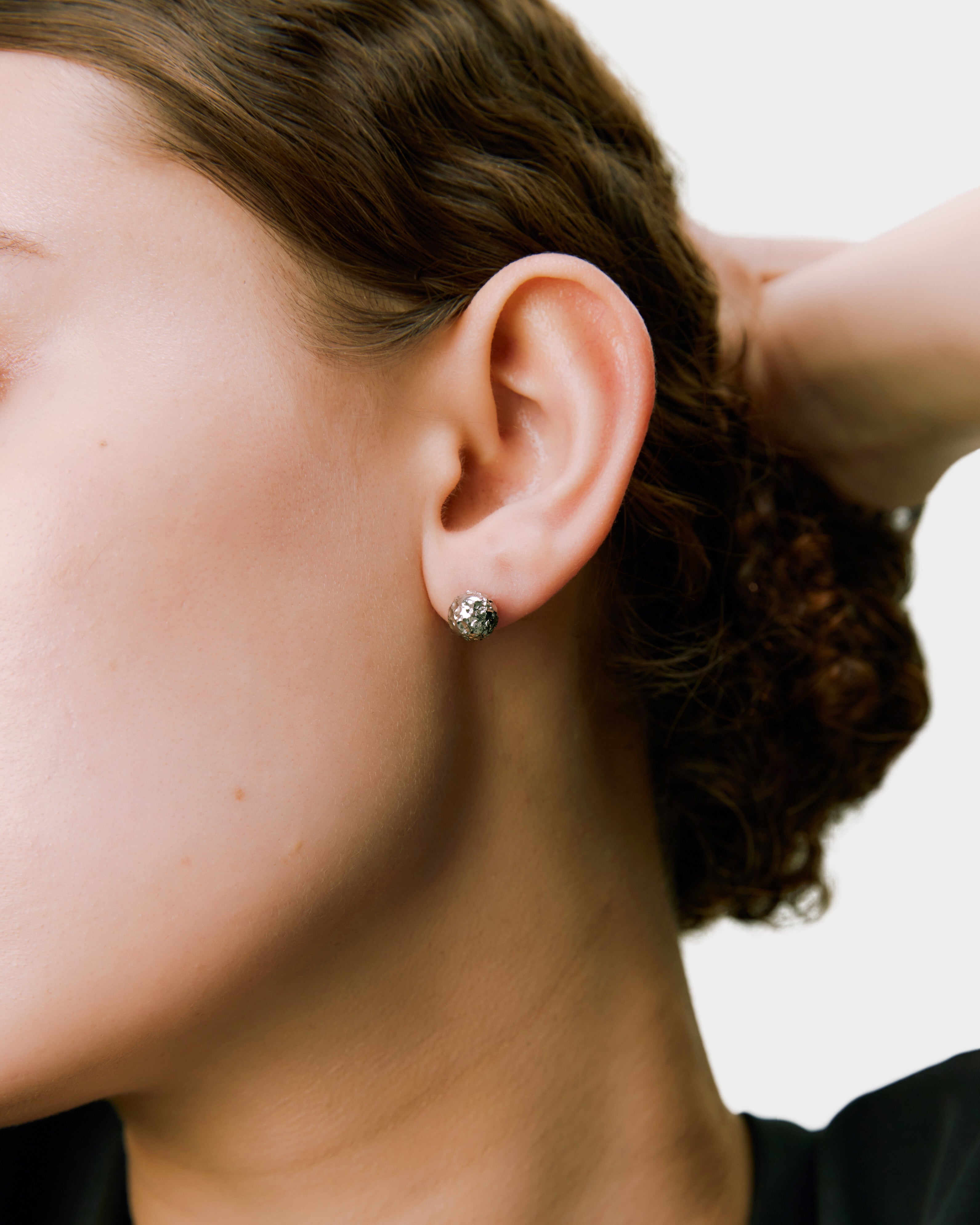 Luminous Moon Earrings - Silver