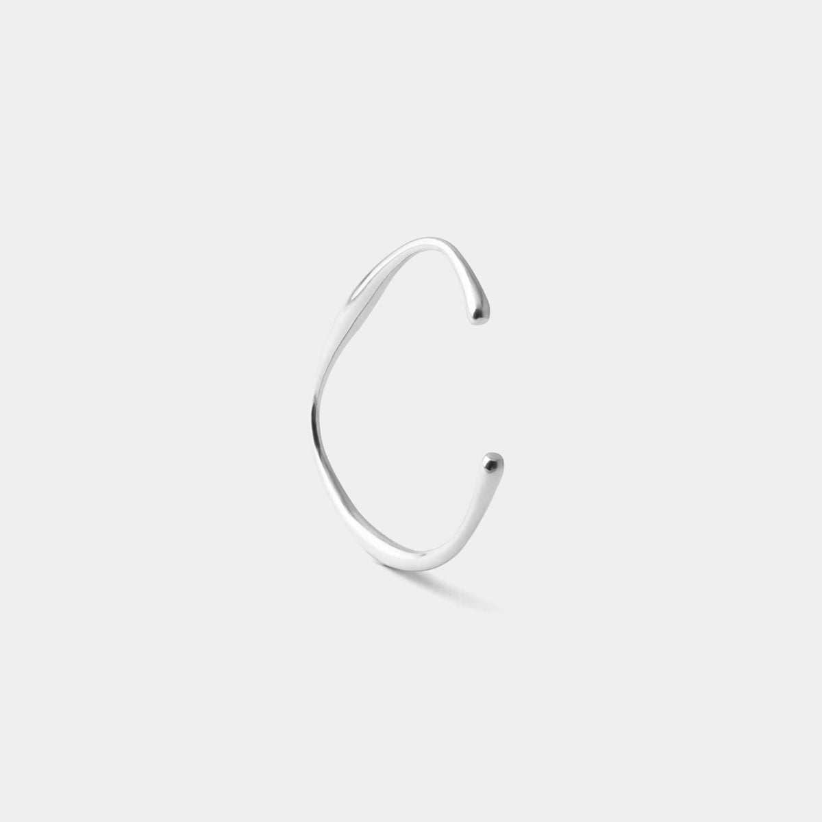 Mod Square Open Bangle - Silver