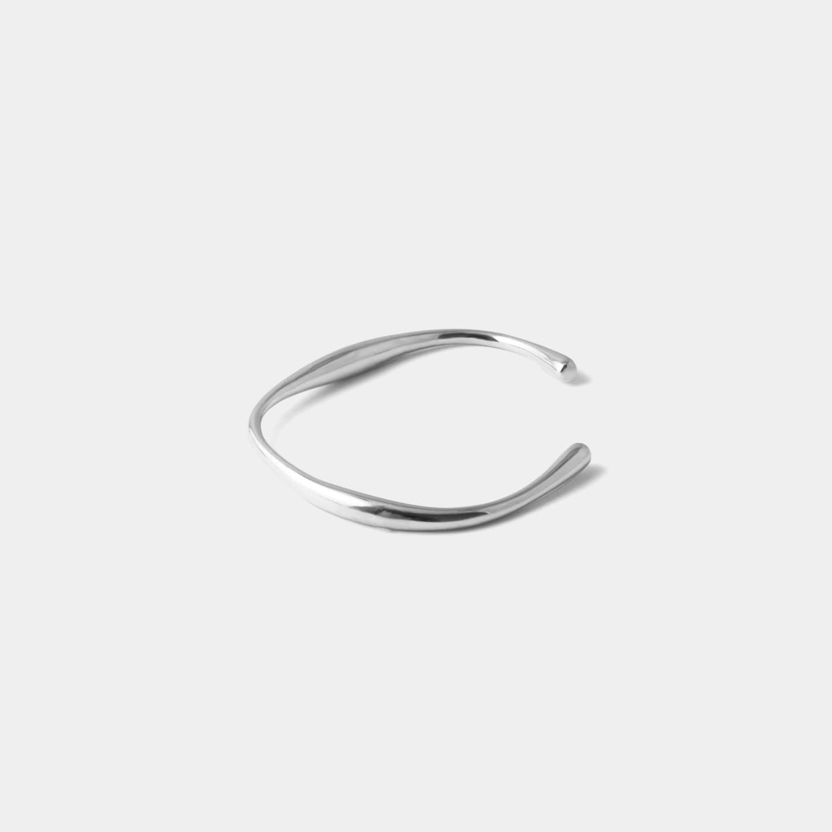 Mod Square Open Bangle - Silver