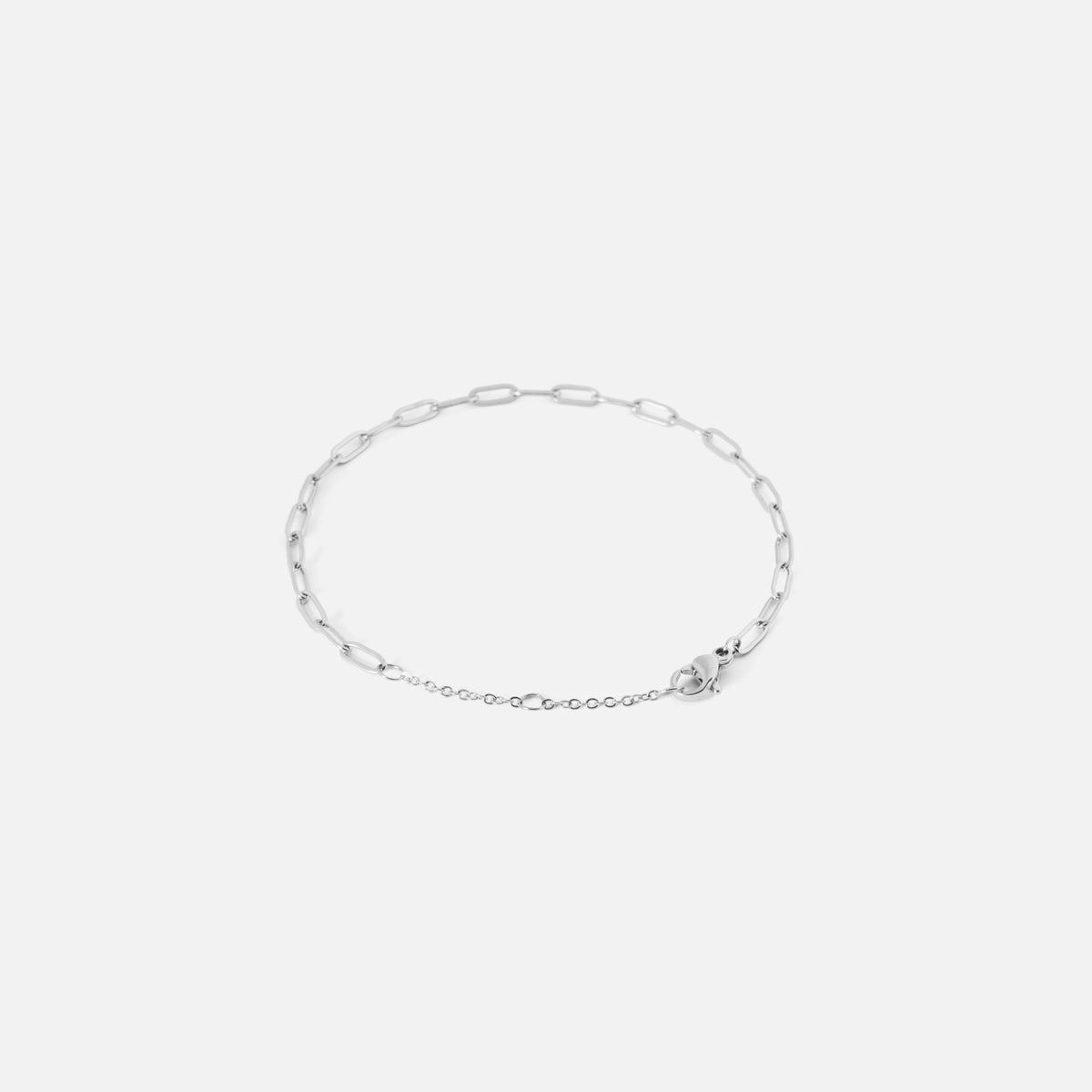 Narrow Box Chain Bracelet - Silver