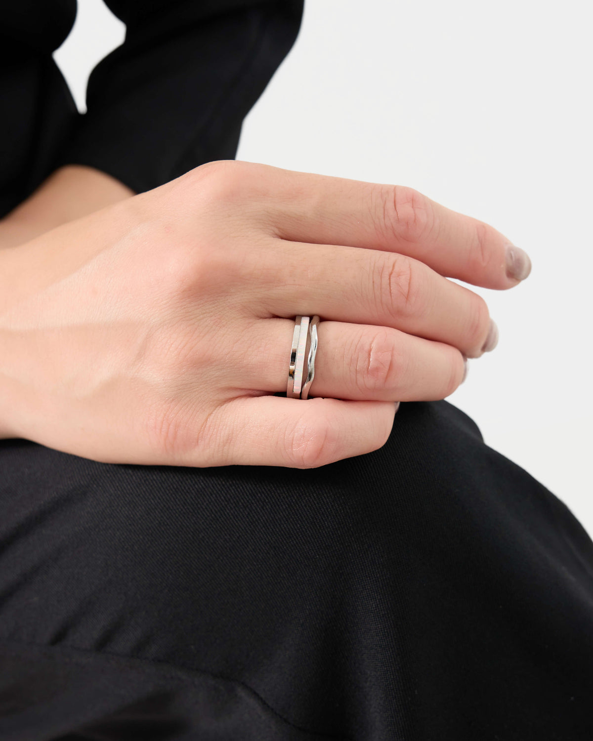 Opal Plate Ring - Silver