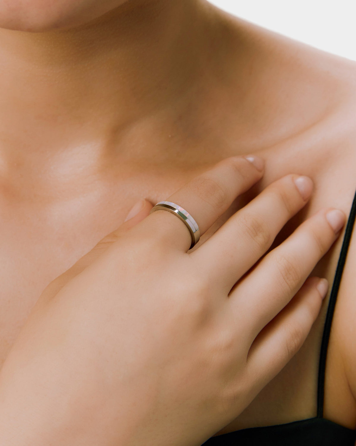 Opal Plate Ring - Silver