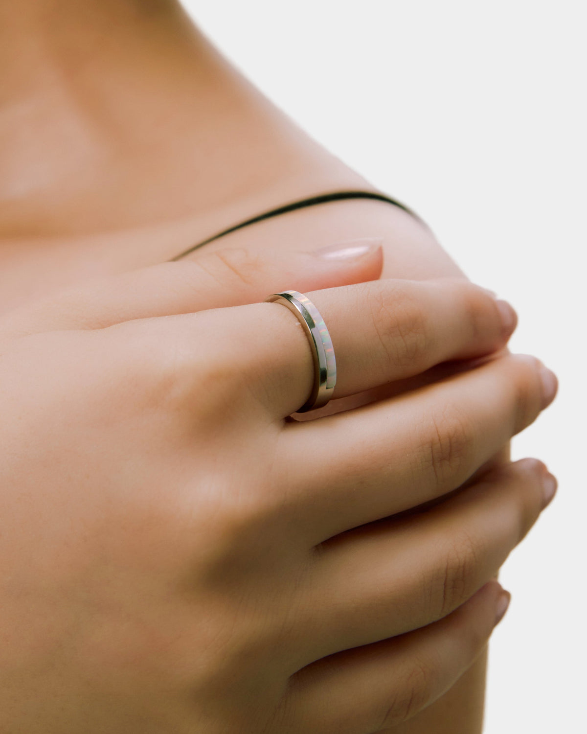 Opal Plate Ring - Silver