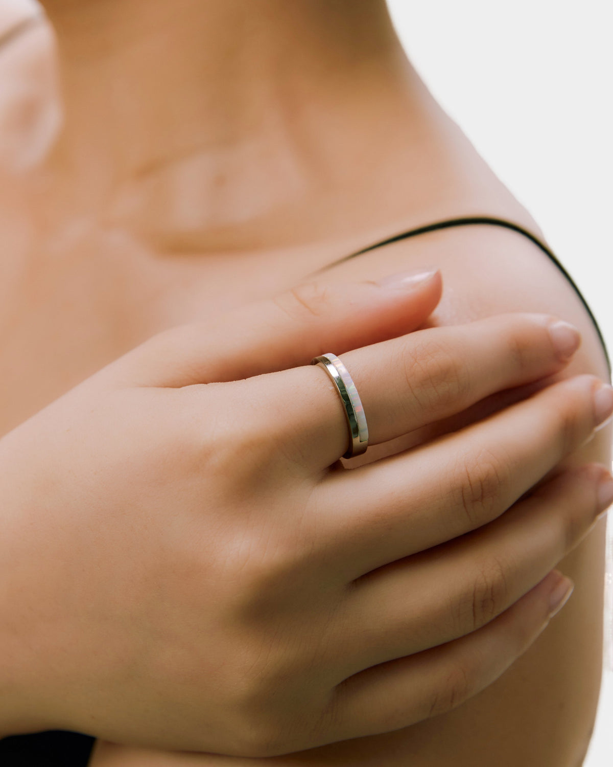 Opal Plate Ring - Silver