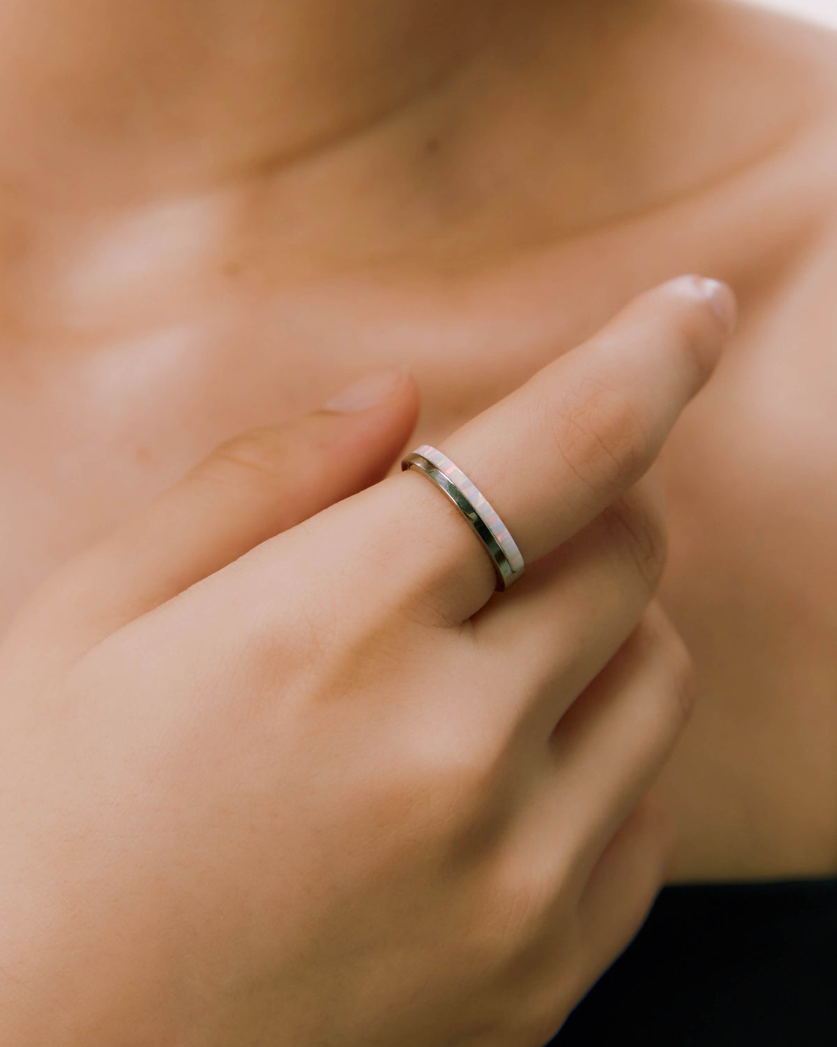 Opal Plate Ring - Silver