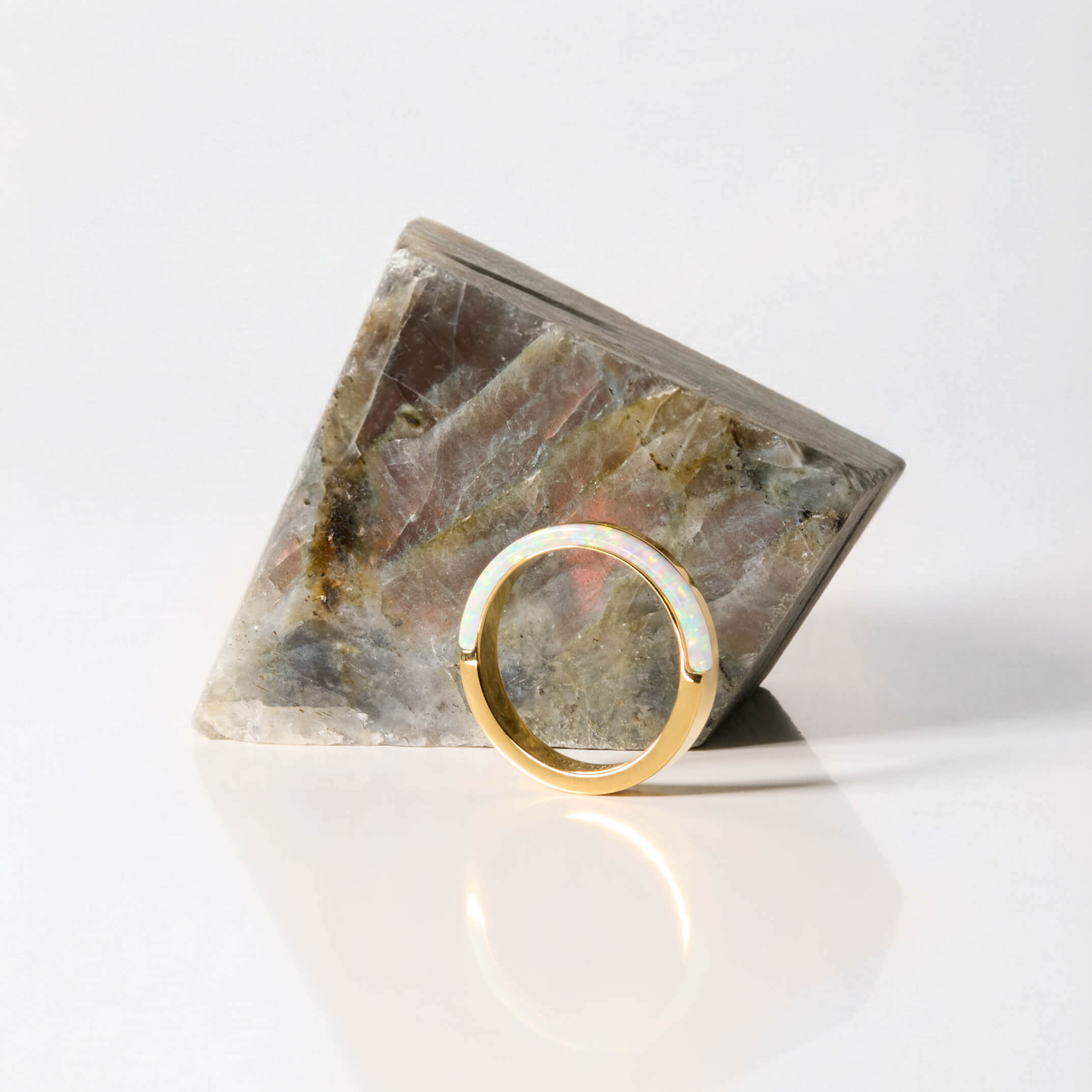 [ゴールド] オパールプレートリング