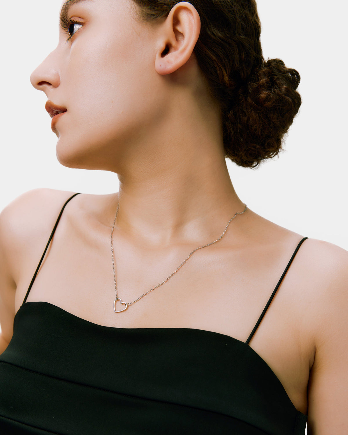 Simple Heart Necklace - Silver