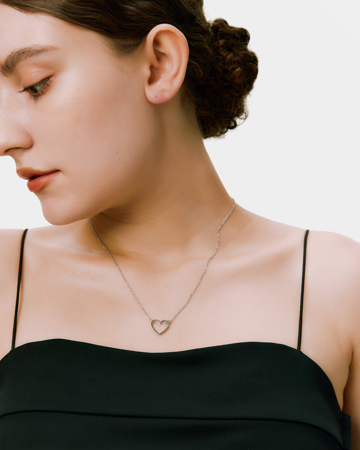 Simple Heart Necklace - Silver