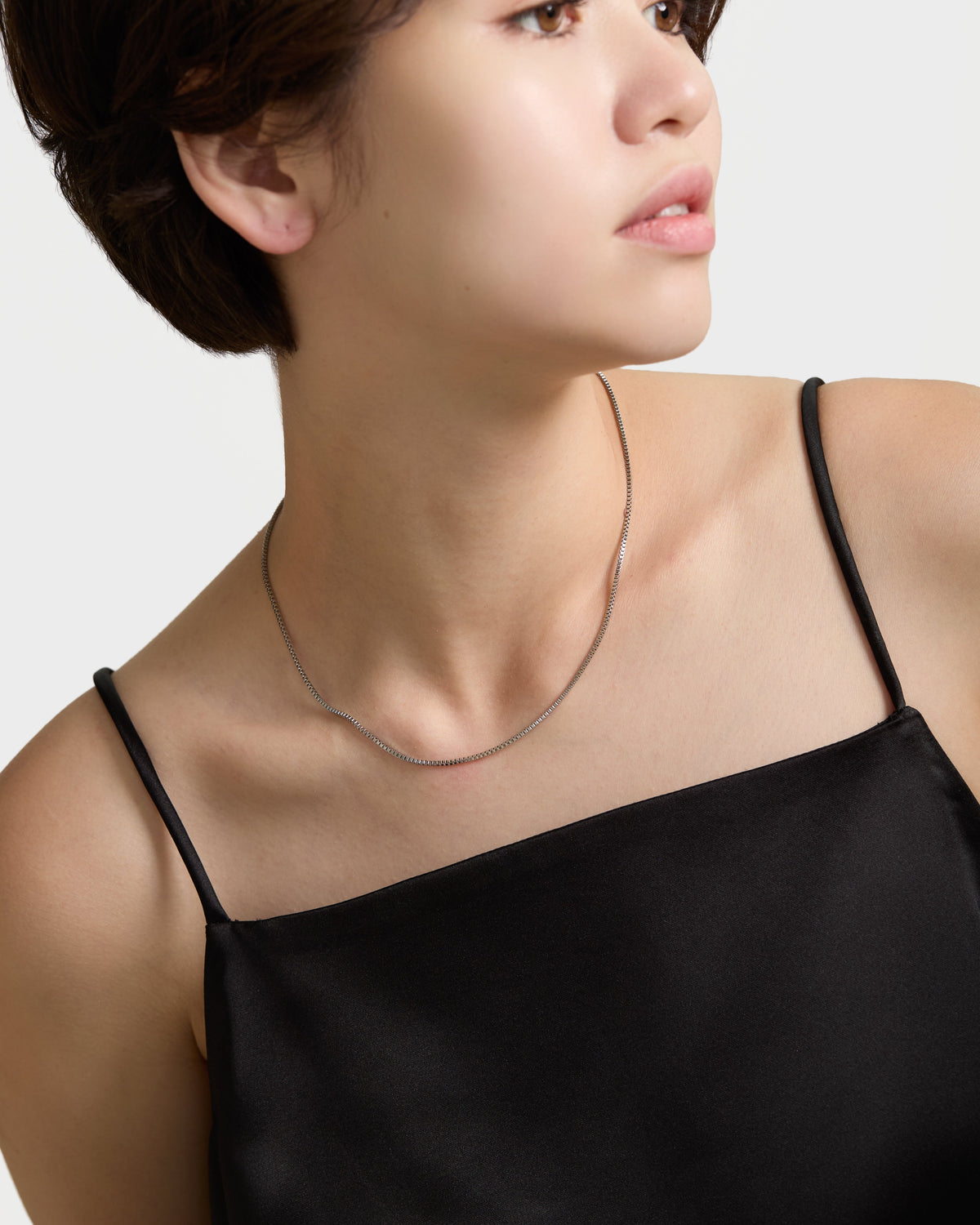 Slim Venetian Chain Necklace - Silver