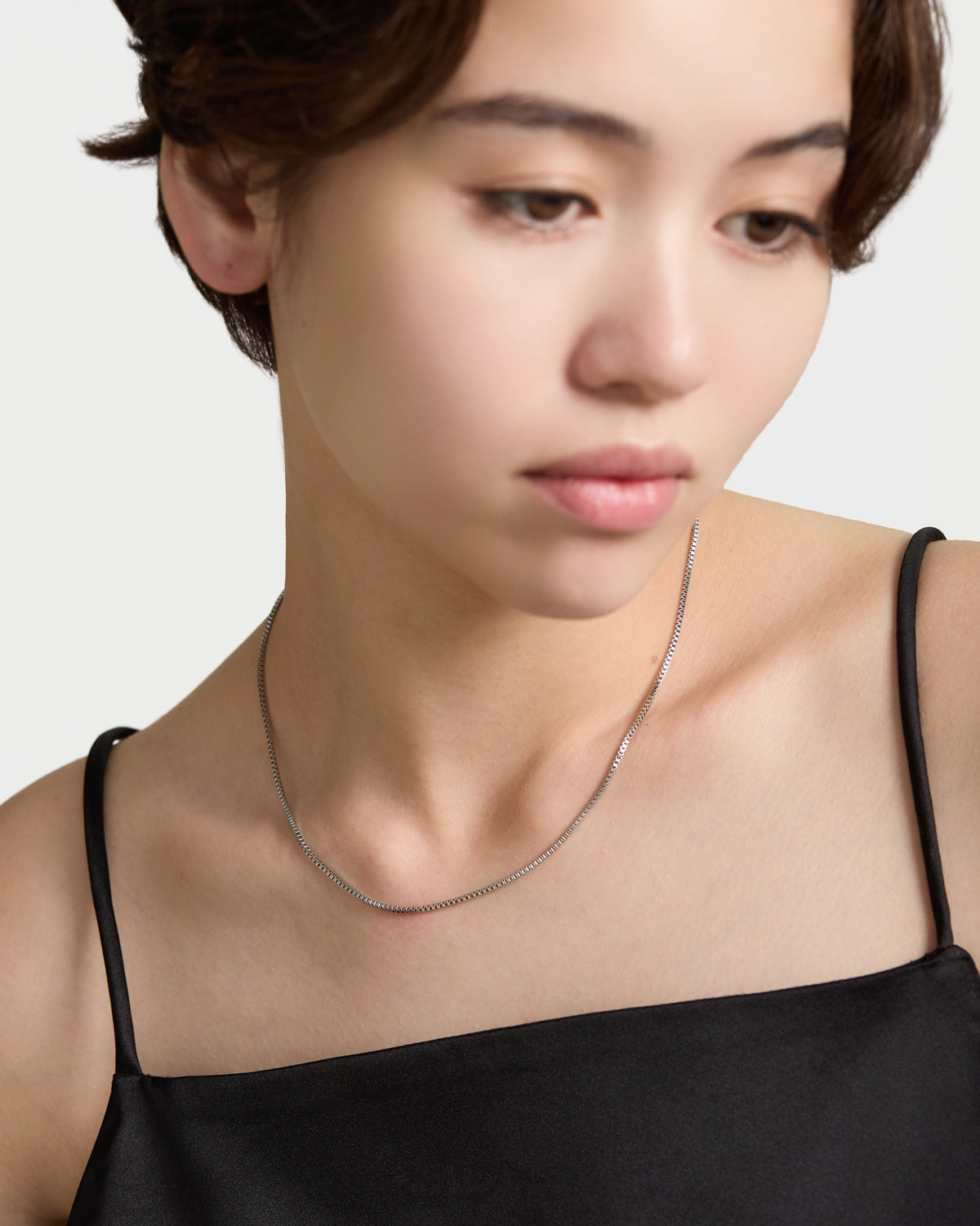 Slim Venetian Chain Necklace - Silver