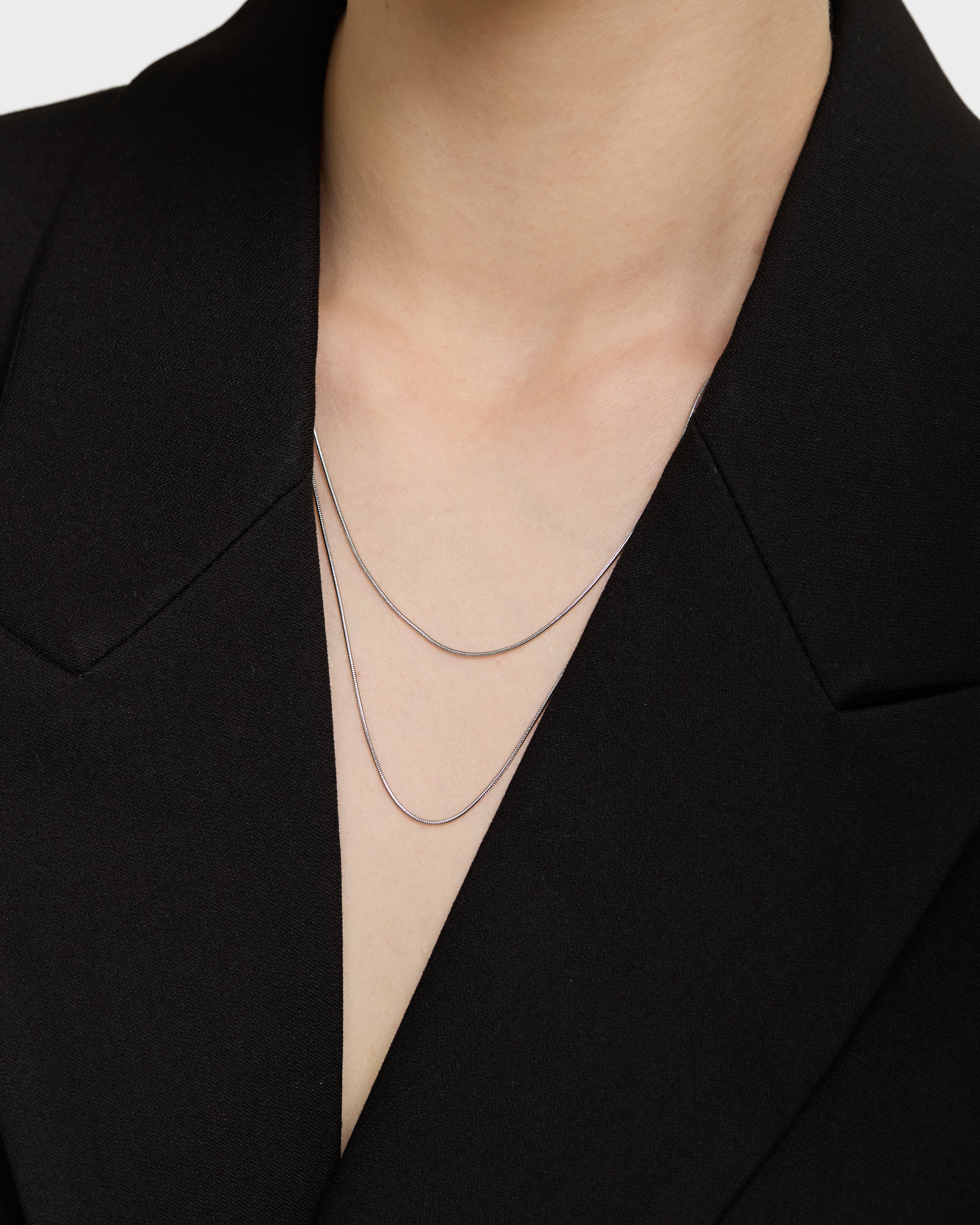 スネークチェーンネックレス シルバー 03 - THE LIMELY