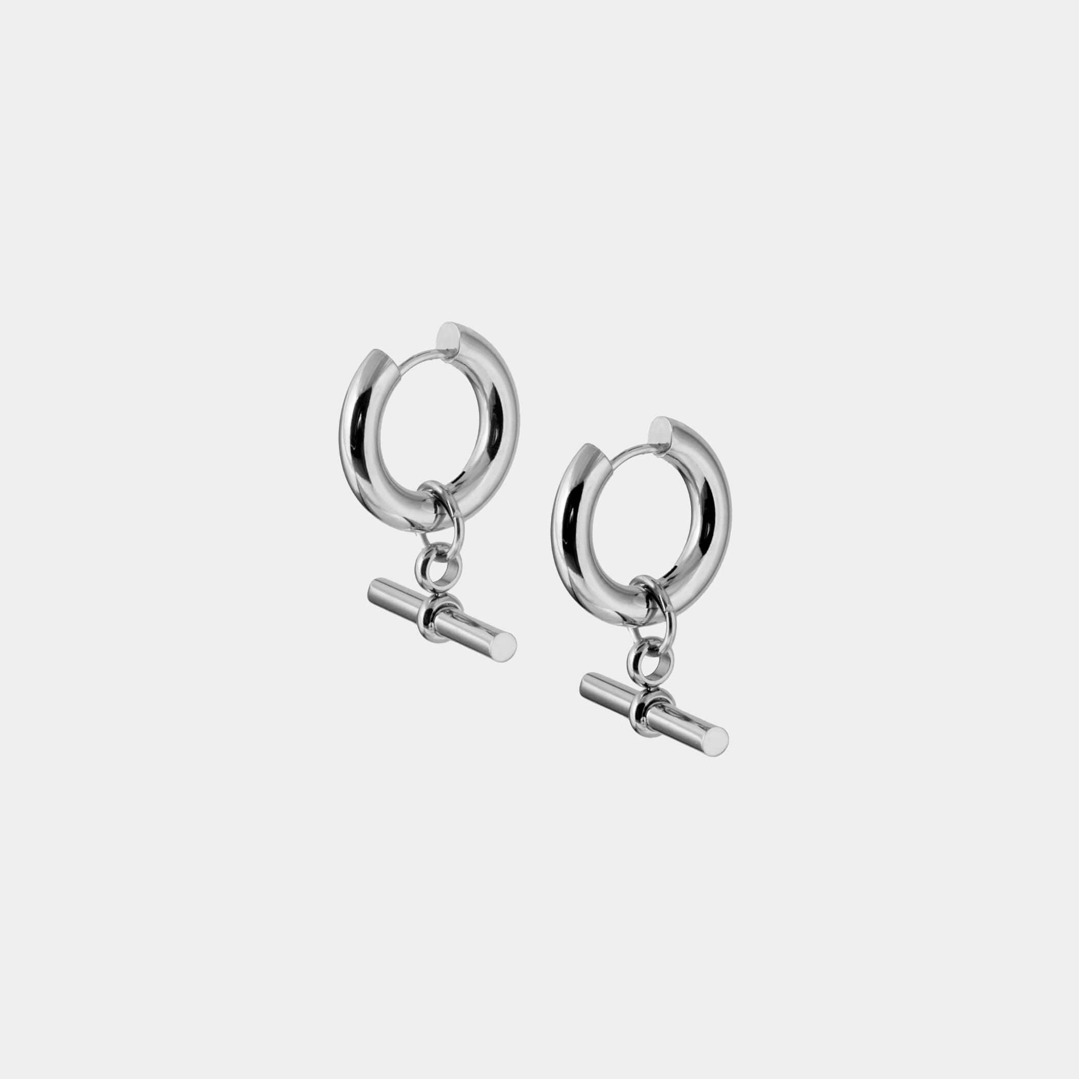 Swing Stick Earrings - Silver