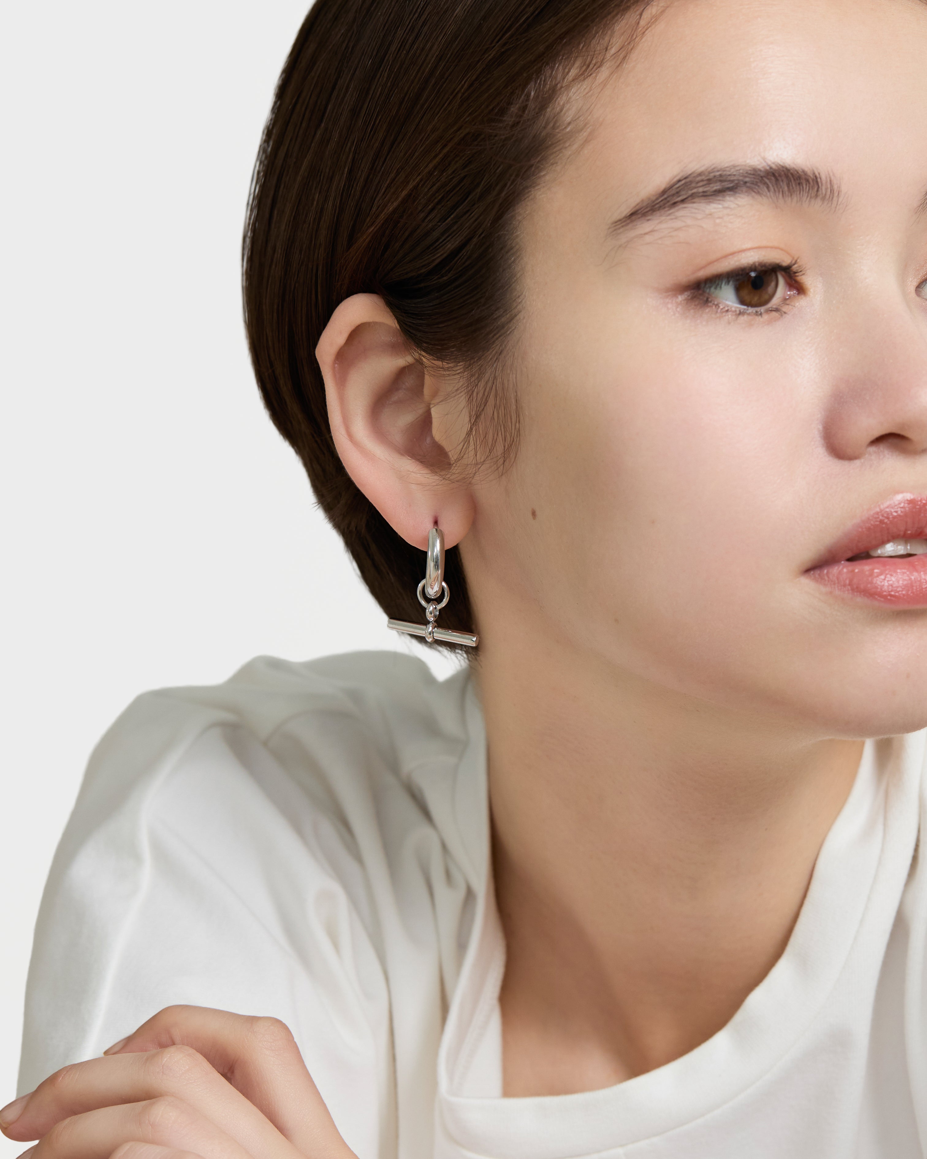 Swing Stick Earrings - Silver