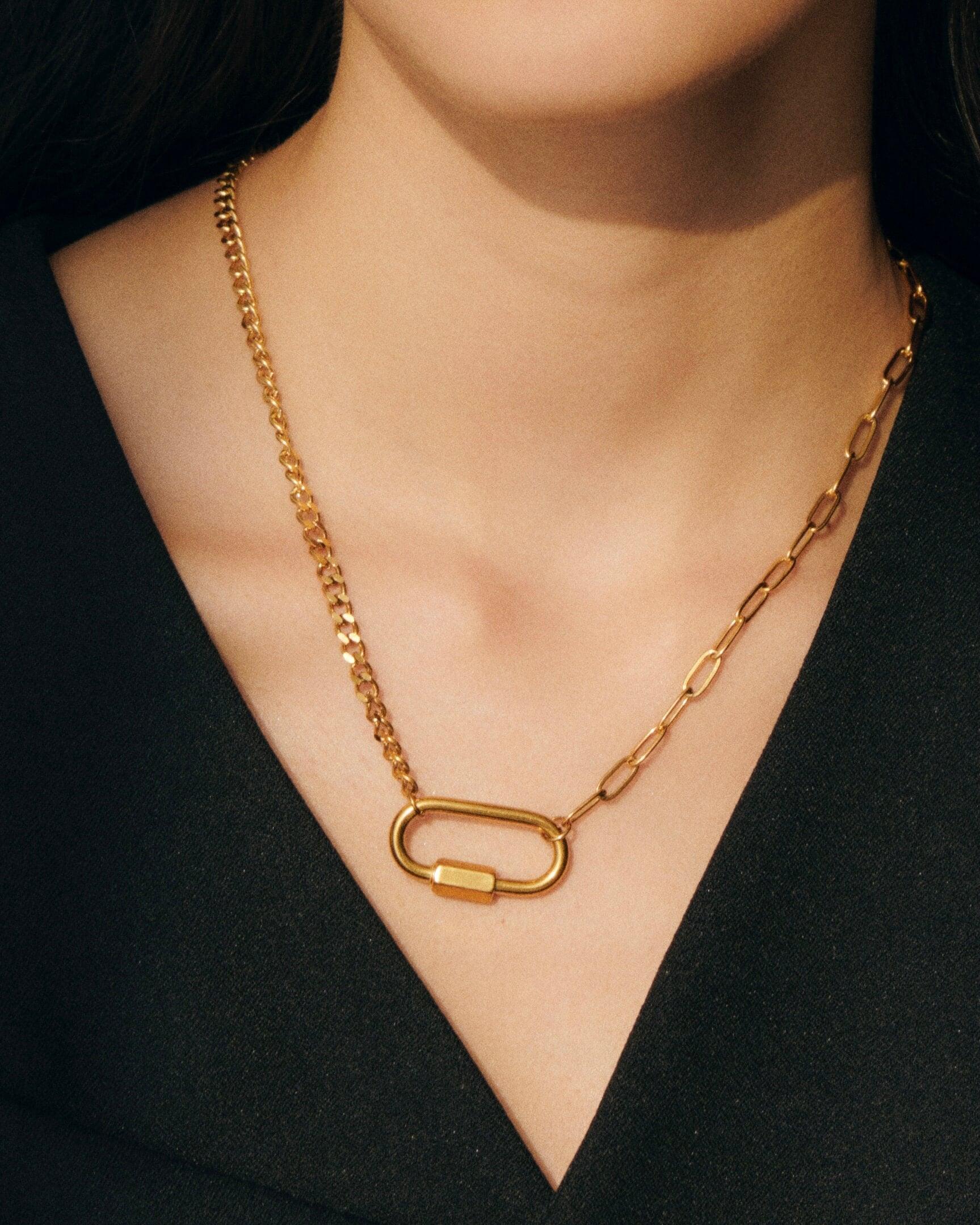 TRI-CHAIN LINK NECKLACE - LIMELY