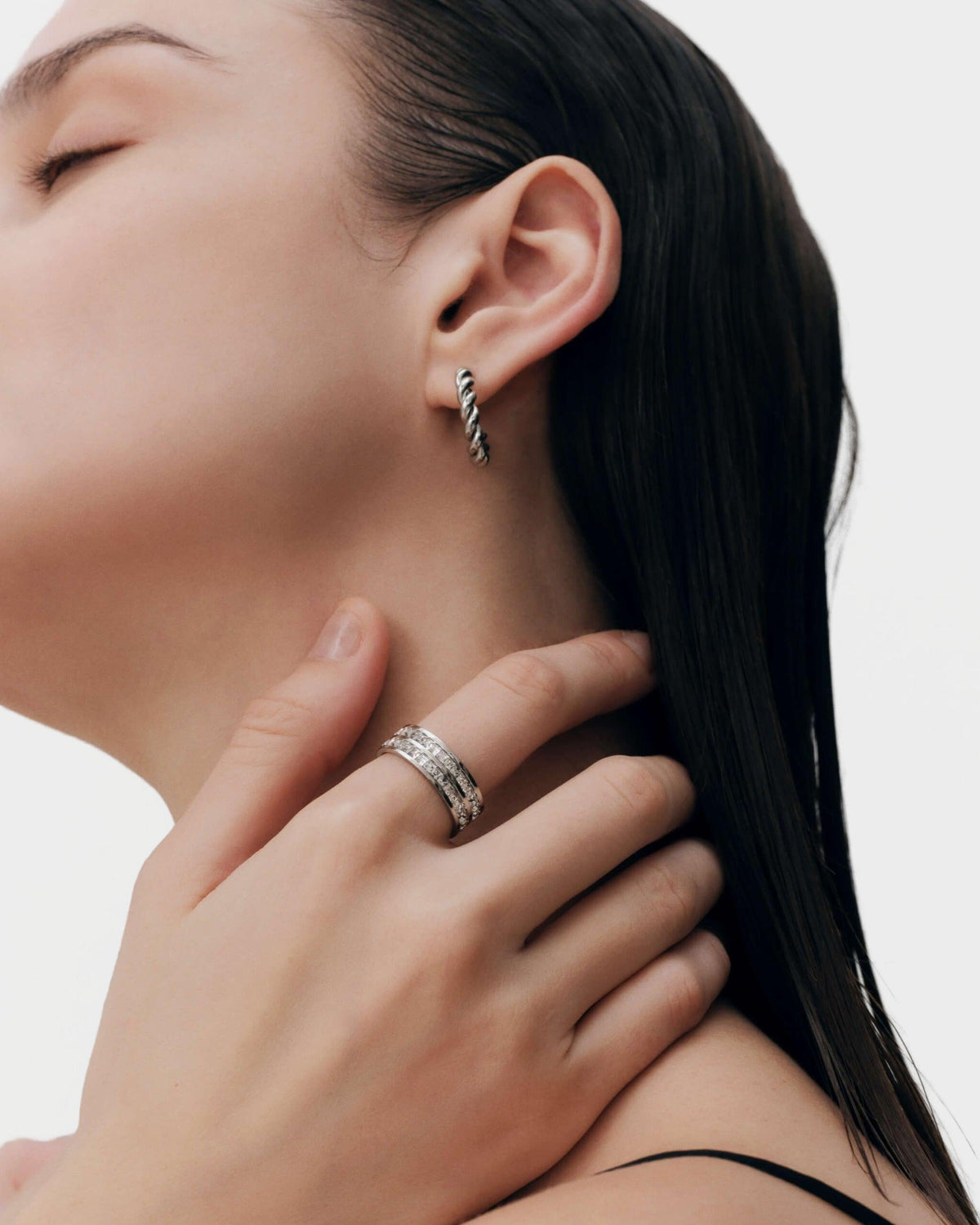 Twisted Curve Earrings - Silver