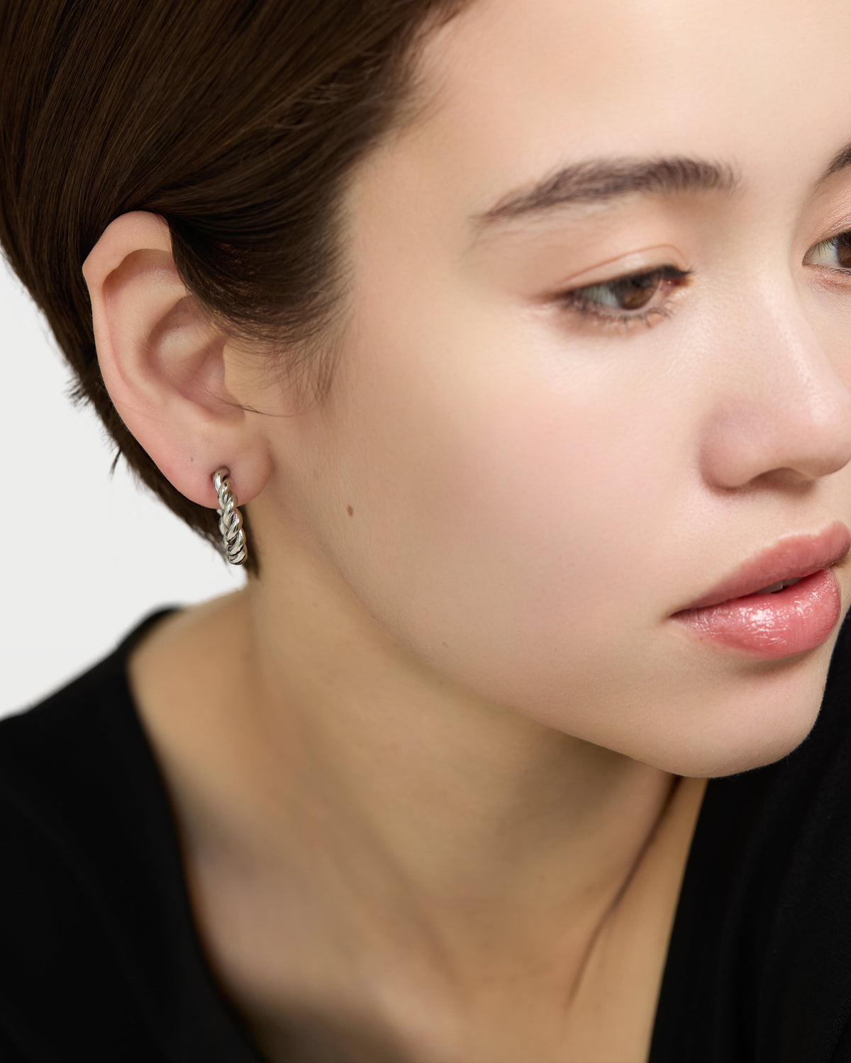 Twisted Curve Earrings - Silver