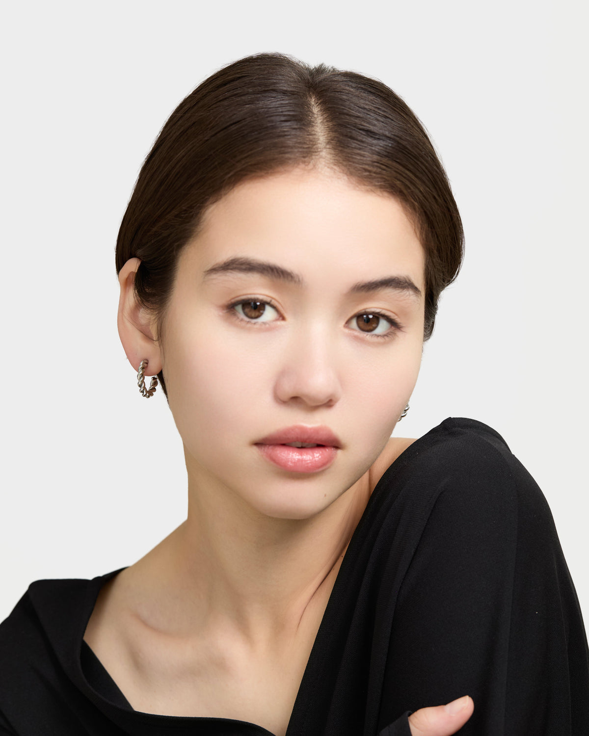 Twisted Curve Earrings - Silver
