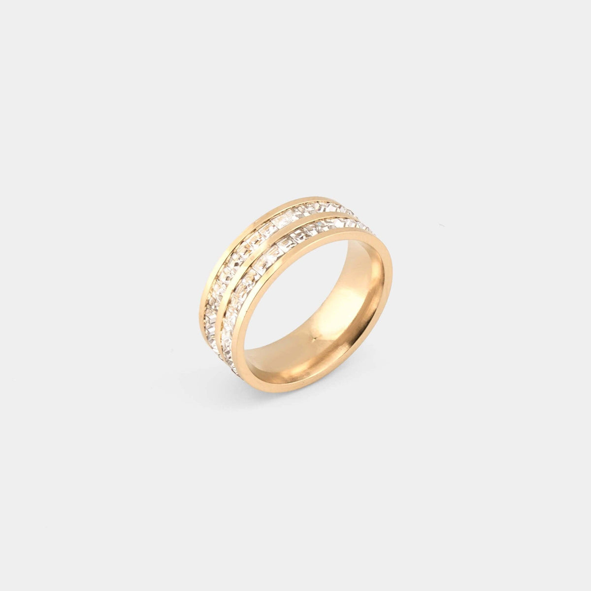 Zirconia Band Ring - Silver