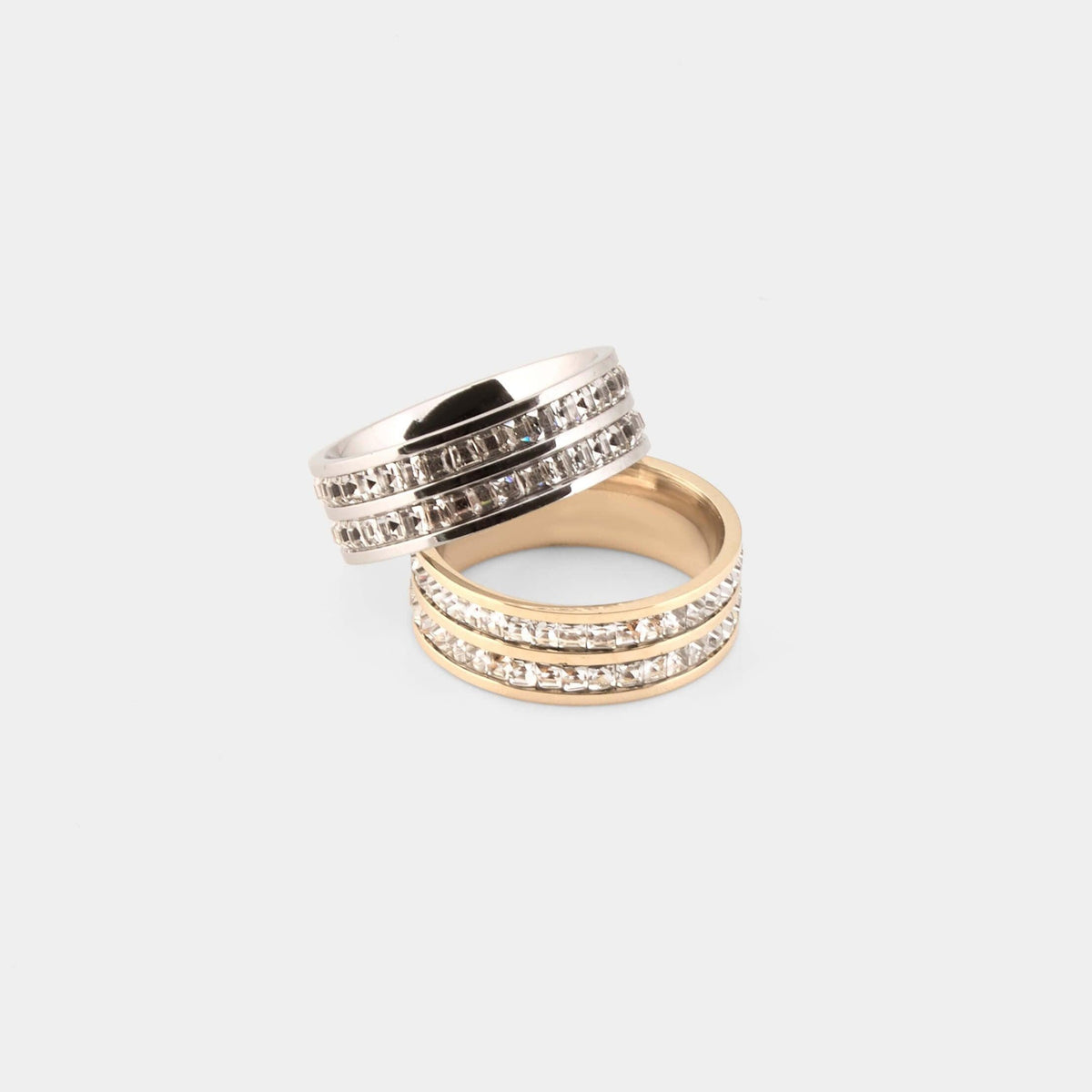 Zirconia Band Ring - Silver