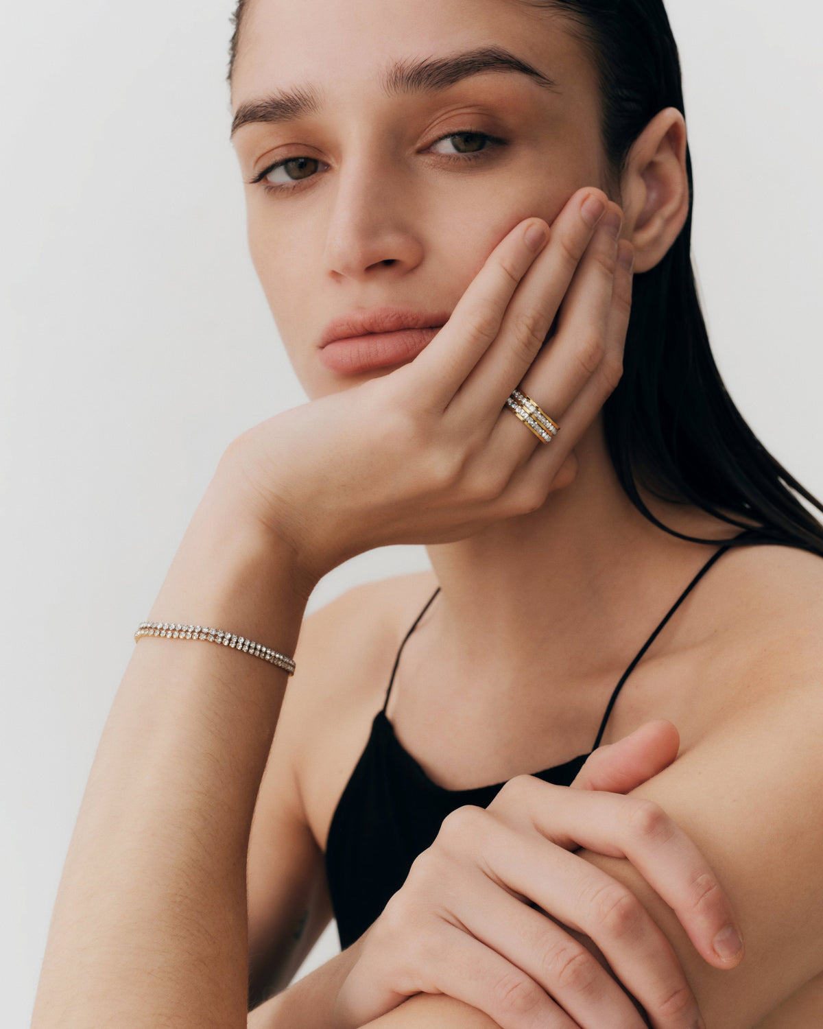 Zirconia Band Ring - Silver