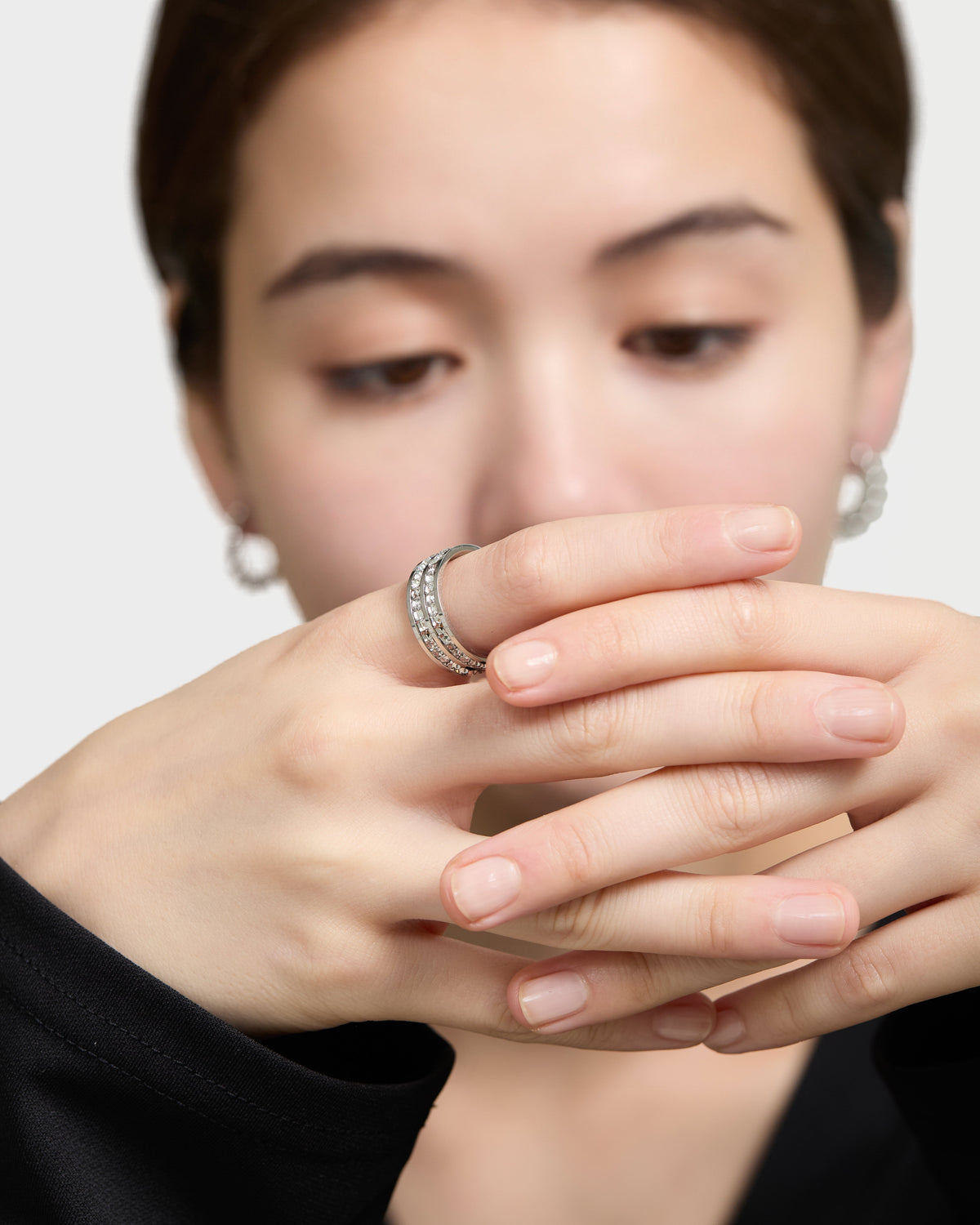 Zirconia Band Ring - Silver